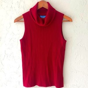 White + Warren 100% cashmere tank turtle neck sweater women’s small
